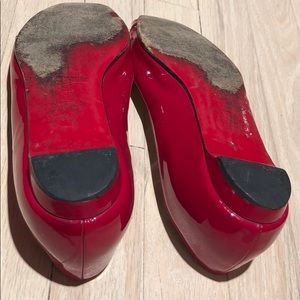 Christian Louboutin Shoes - Christian Louboutin red patent cross cross flats Christian Louboutin Shoes - Christian Louboutin red patent cross cross flats